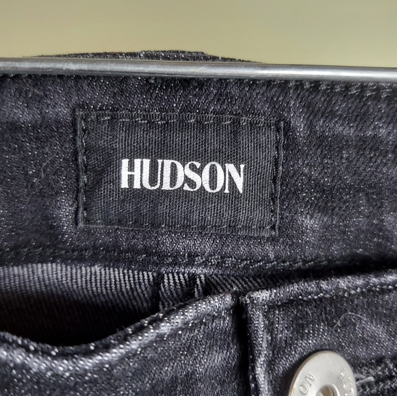 Men's 36" Hudson Sarto Relaxed Skinny Black Jeans With Stretch - Picture 4 of 16